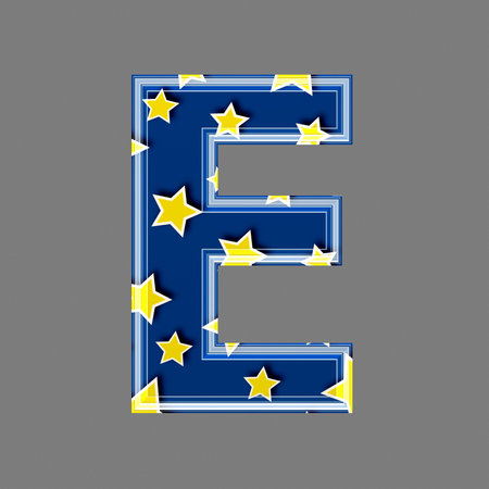 3d letter with star pattern - Eの写真素材
