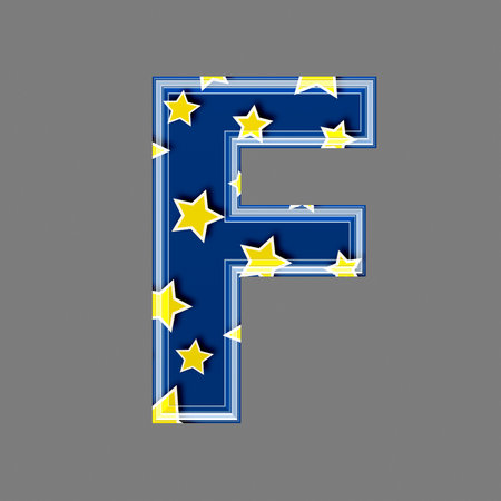 3d letter with star pattern - Fの写真素材