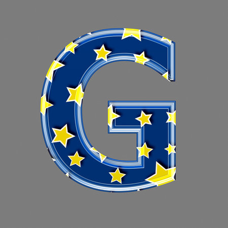 3d letter with star pattern - Gの写真素材