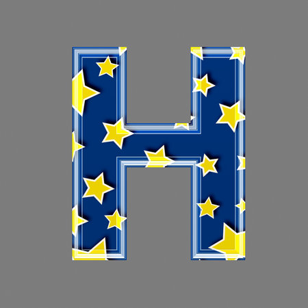 3d letter with star pattern - Hの写真素材