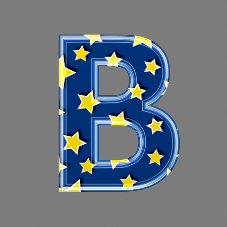 3d letter with star pattern - Bの写真素材