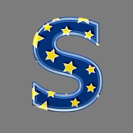 3d letter with star pattern - Sの写真素材