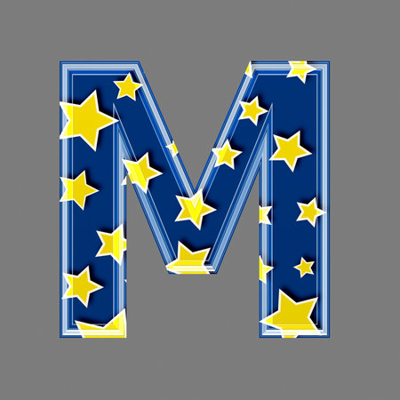 3d letter with star pattern - Mの写真素材