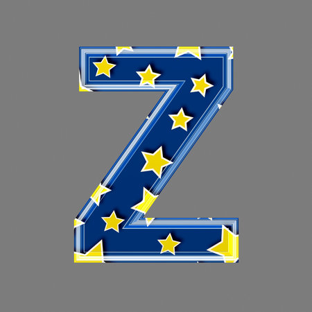 3d letter with star pattern - Zの写真素材
