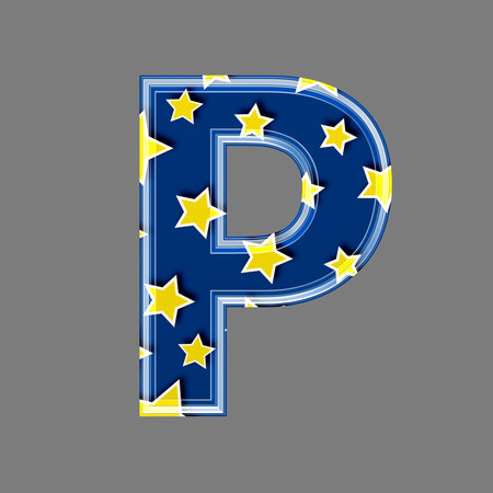 3d letter with star pattern - Pの写真素材