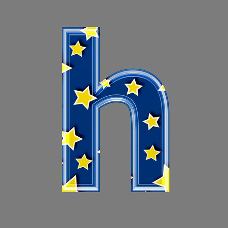 3d letter with star pattern - Hの写真素材