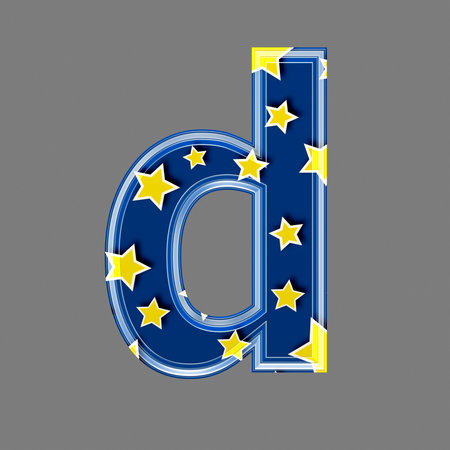 3d letter with star pattern - Dの写真素材