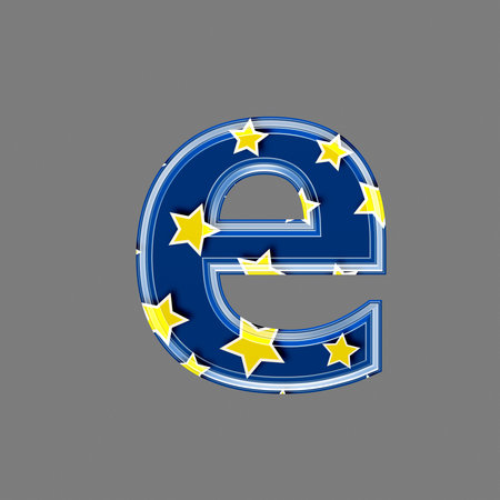 3d letter with star pattern - Eの写真素材