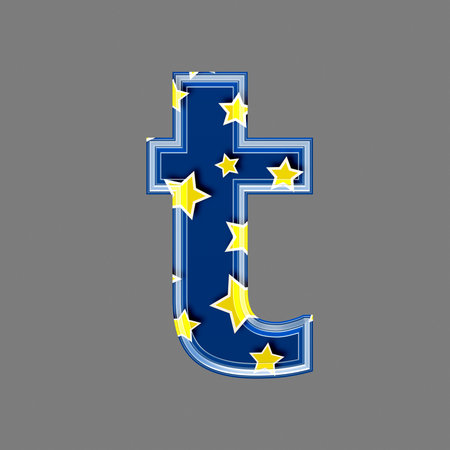 3d letter with star pattern - Tの写真素材