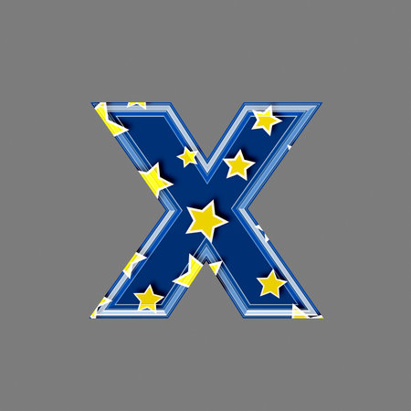 3d letter with star pattern - Xの写真素材