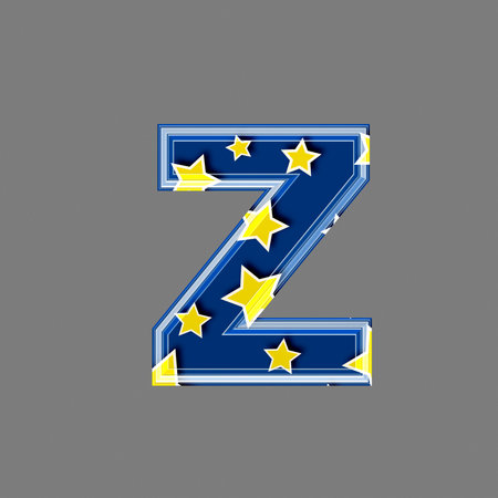 3d letter with star pattern - Zの写真素材