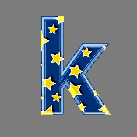 3d letter with star pattern - Kの写真素材