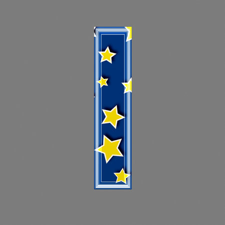 3d letter with star pattern - Lの写真素材