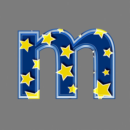 3d letter with star pattern - Mの写真素材