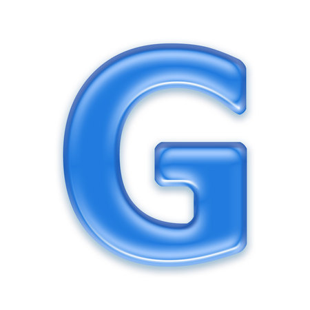 Aqua letter isolated on white background  - Gの写真素材