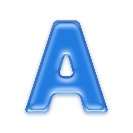 Aqua letter isolated on white background  - Aの写真素材