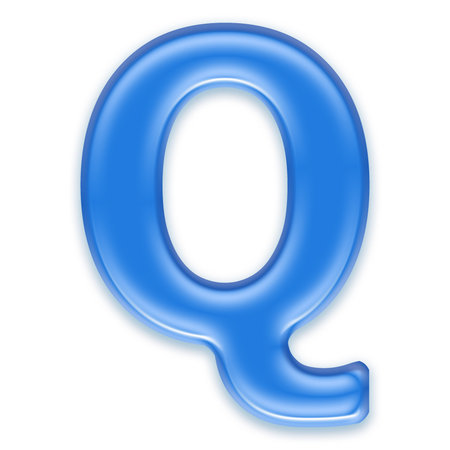 Aqua letter isolated on white background  - Qの写真素材