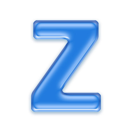 Aqua letter isolated on white background  - Zの写真素材