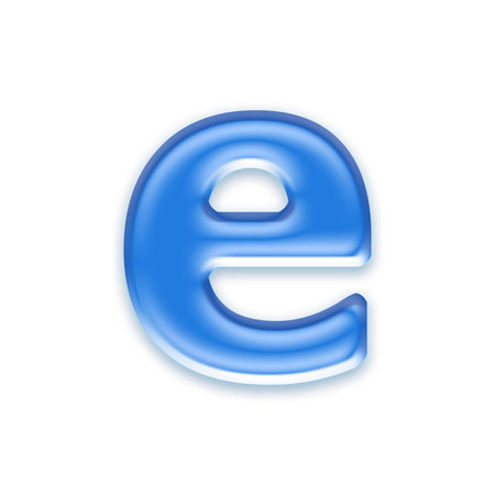 Aqua letter isolated on white background  - eの写真素材