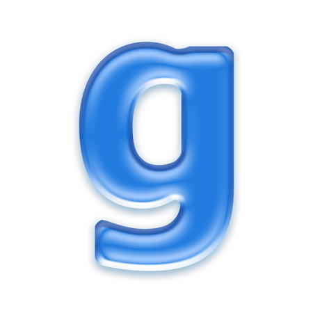 Aqua letter isolated on white background  - gの写真素材