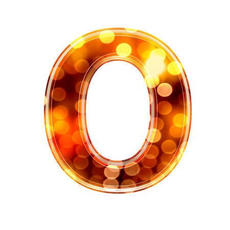 3d letter with glowing lights texture - Oの写真素材