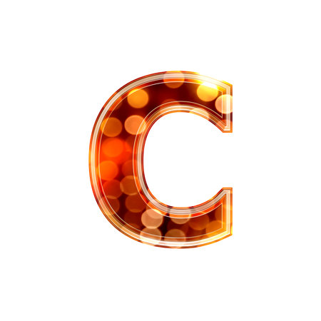 3d letter with glowing lights texture - cの写真素材