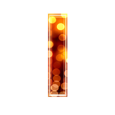 3d letter with glowing lights texture - lの写真素材