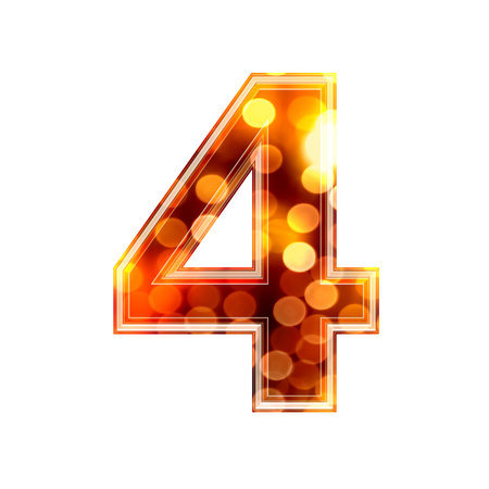 3d letter with glowing lights texture - 4の写真素材