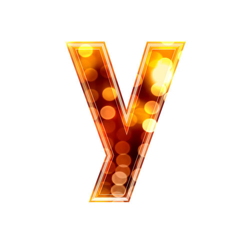 3d letter with glowing lights texture - yの写真素材