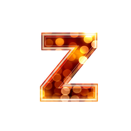 3d letter with glowing lights texture - Zの写真素材
