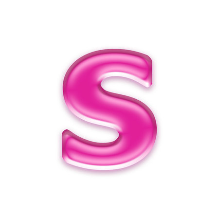 pink jelly letter isolated on white background - sの写真素材