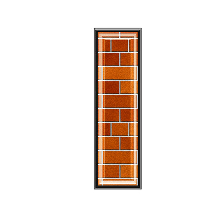 abstract 3d letter with brick wall texture - Iの写真素材