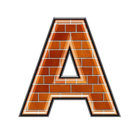abstract 3d letter with brick wall texture - Aの写真素材