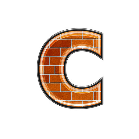 abstract 3d letter with brick wall texture - Cの写真素材