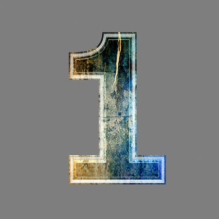 grunge 3d  numberの写真素材