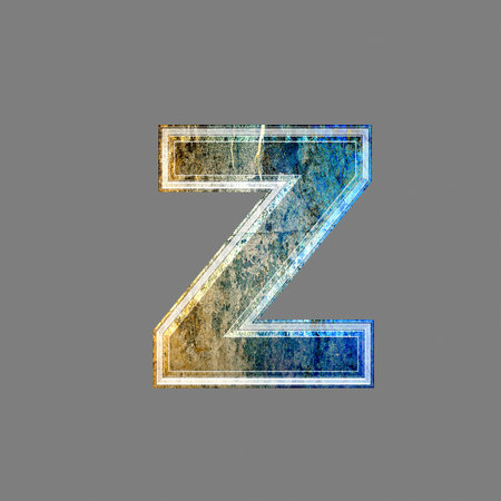 grunge 3d  letter isolated on grey background - zの写真素材
