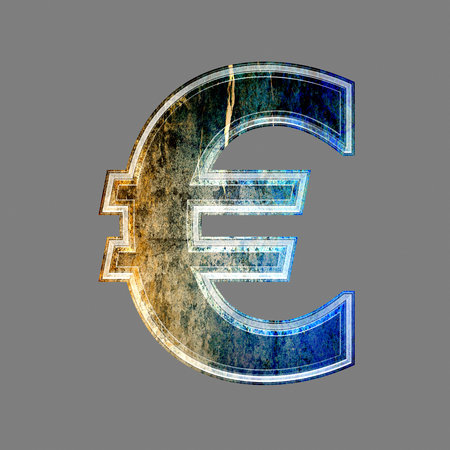 grunge 3d euro signの写真素材
