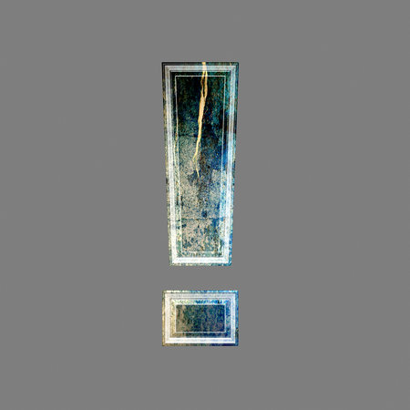 3d letter with crackled texture