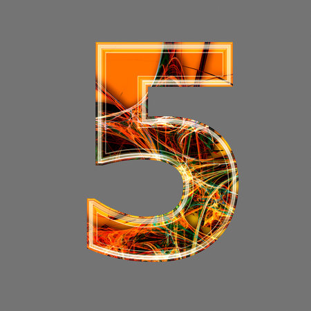 futuristic 3d digit 5の写真素材