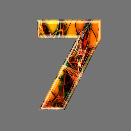 futuristic 3d digit 7の写真素材