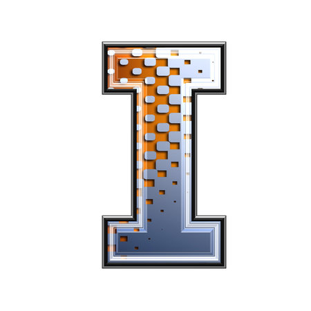 3d letter with abstract texture - iの写真素材