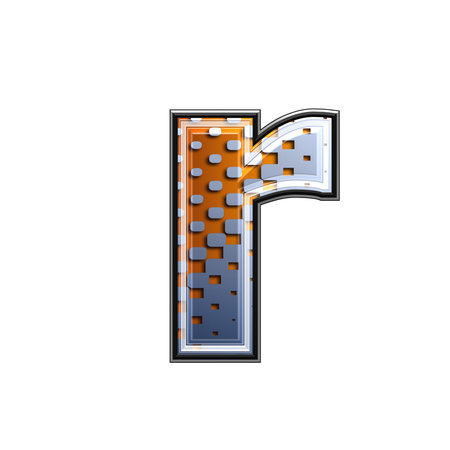3d letter with abstract texture - rの写真素材