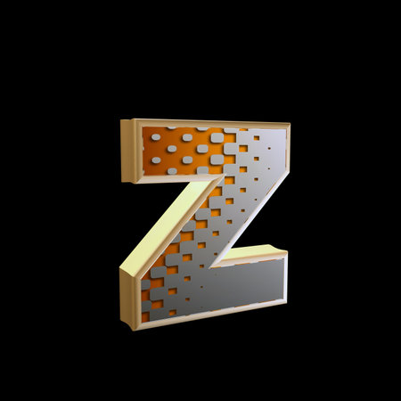 abstract 3d letter with halftone texture - zの写真素材
