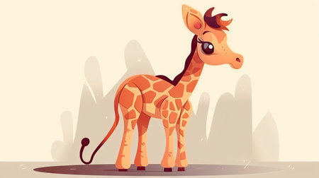 Cute little giraffe - Generative AI, AI generatedの素材
