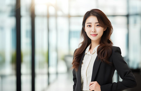 Confident Businesswoman in Modern Officeの素材