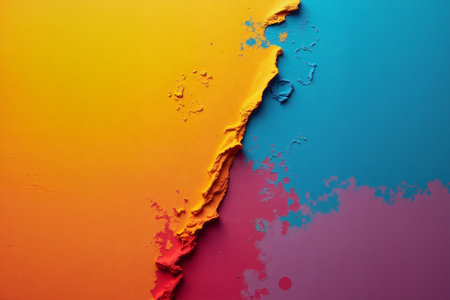 Vibrant Abstract Texture Blending Warm and Cool Colors on a Modern Art Backgroundの素材