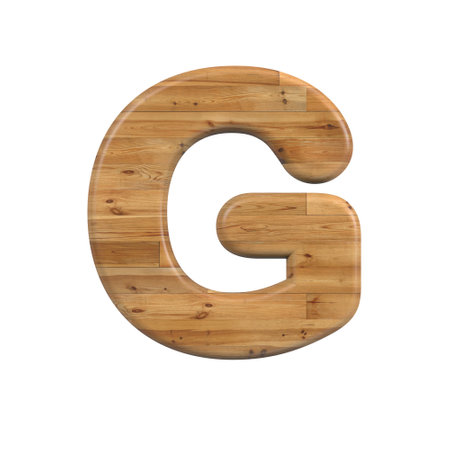 Wood letter G - Capital 3d pine font - suitable for Decoration, nature or wood related subjectsの写真素材