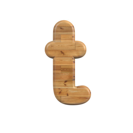 Wood letter T - Lower-case 3d pine font - Suitable for Decoration, nature or wood related subjectsの写真素材