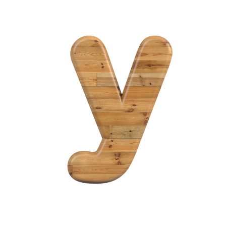 Wood letter Y - Small 3d pine font - Suitable for Decoration, nature or wood related subjectsの写真素材