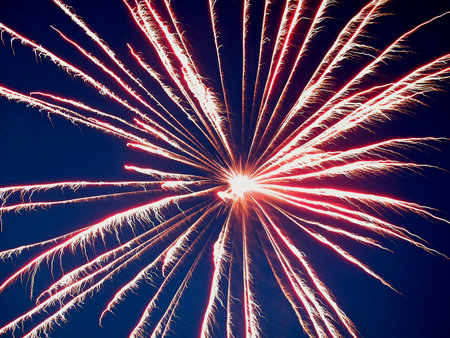 pink firework in the sky          